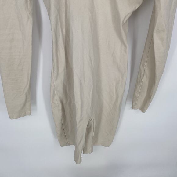 Los Angeles Apparel Garment Dye Long Sleeve Biketard Creme Women's Size M - Picture 6 of 7